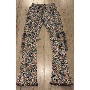 Rockstar Original Slim Flare Cargo Tapestry Floral Slim Size 30 Men's NWOT